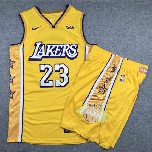 LeBron James 23 Los Angeles Lakers 2019-20 City Edition Swingman Yellow Jersey