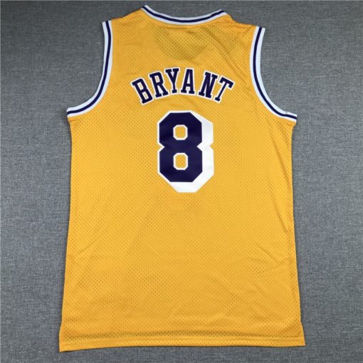 Kobe Bryant 8 Los Angeles Lakers 96-97 Yellow Jersey