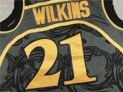 Dominique Wilkins 21 Atlanta Hawks 86-87 Retro Black Jersey