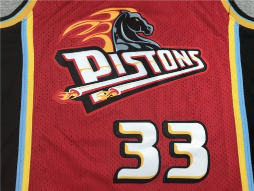 Grant Hill 33 Detroit Pistons 1990s Vintage Red Jersey