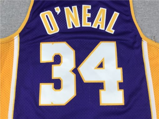 Shaquille O'Neal 34 Los Angeles Lakers 1999-20 Purple Retro Jersey