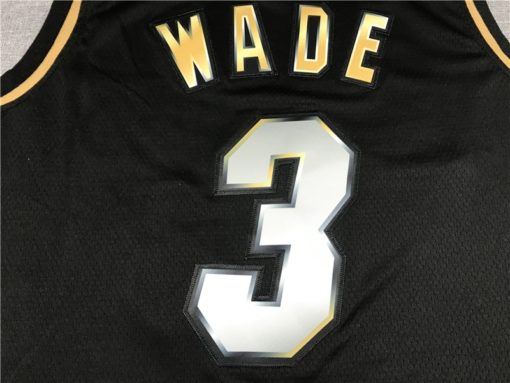 Dwyane Wade 3 Miami Heat 2021 Black Gold Edition Jersey