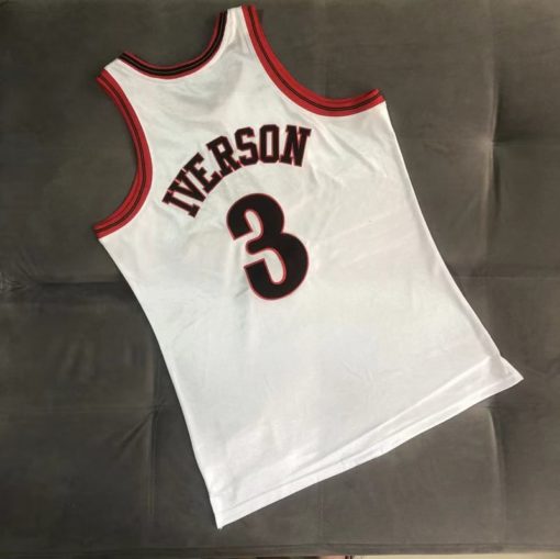 Allen Iverson 3 Philadelphia 76ers All Star 2001-02 White Jersey back