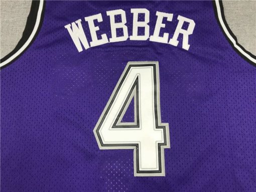 Chris Webber Mitchell Ness 98 99 Kings Purple Jersey name