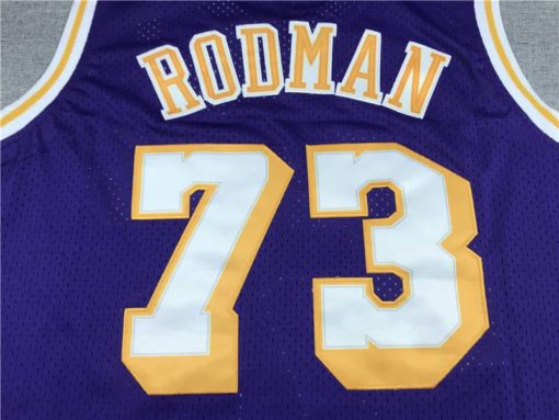 Dennis Rodman 98-99 Los Angeles Lakers Throwback Jersey Purple name