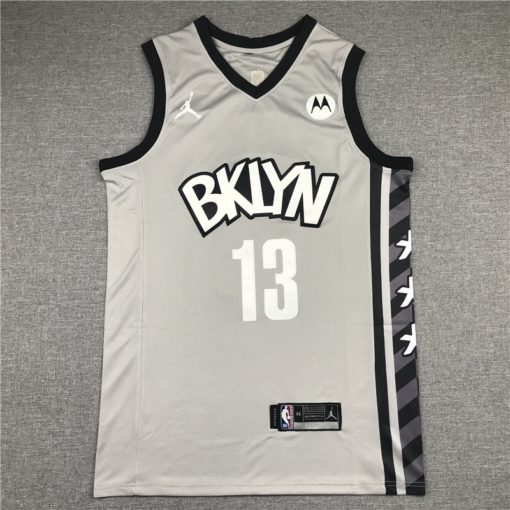 James Harden 13 Brooklyn Nets 2021 Gray Statement Jersey