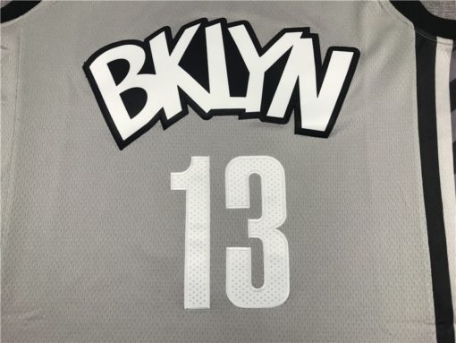 James Harden 13 Brooklyn Nets 2021 Gray Statement Jersey number