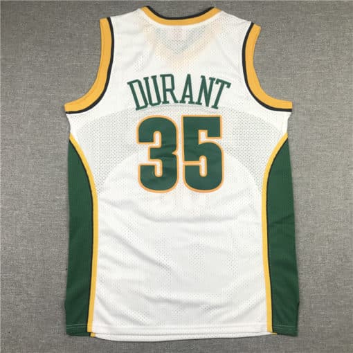 Kevin Durant 2007-08 Seattle Supersonics Alternate White Jersey back