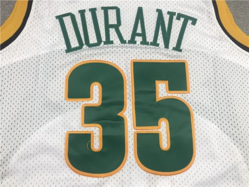 Kevin Durant 2007-08 Seattle Supersonics Alternate White Jersey name