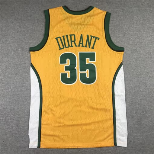 Kevin Durant 2007-08 Seattle Supersonics Alternate Yellow Jersey back