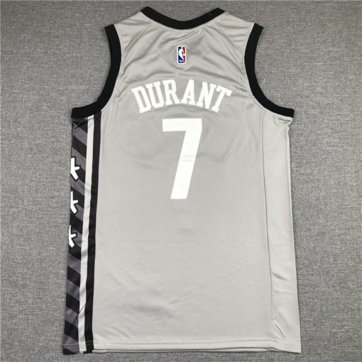 Kevin Durant 7 Brooklyn Nets 2021 Gray Statement Jersey back