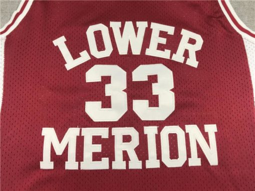 Kobe Bryant Lower Merion Headgear Men's Maroon High School Retro Red Jersey number