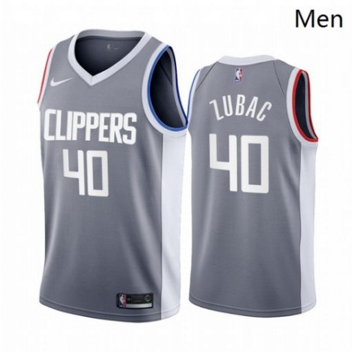 Men Los Angeles Clippers 40 Ivica Zubac Gray NBA Swingman 2020 21 Earned Edition Jersey