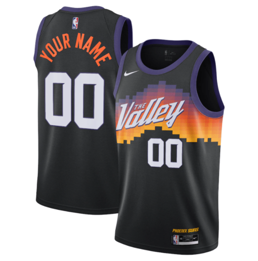 Men's Black Phoenix Suns 202021 Swingman Custom Jersey - City Edition