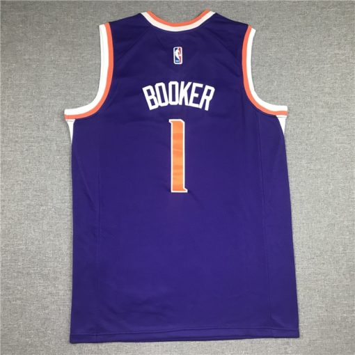 Men's Nike Devin Booker Purple Phoenix Suns 202021 Swingman Jersey - Icon Edition back