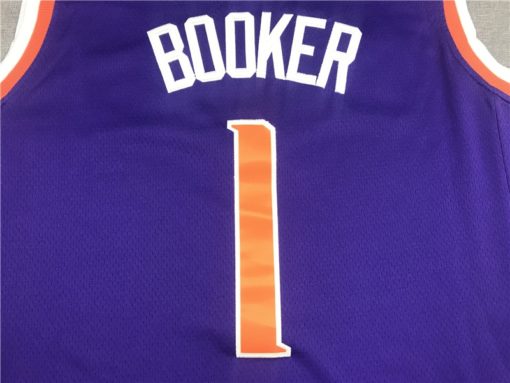 Men's Nike Devin Booker Purple Phoenix Suns 202021 Swingman Jersey - Icon Edition name