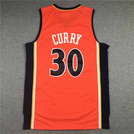 Stephen Curry 30 Golden State Warriors 2009-10 Orange Jersey back