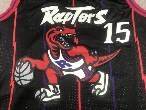 Toronto Raptors Vince Carter #15 Reload Hardwood Classics Black Jersey logo