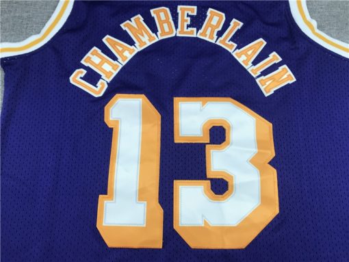 Wilt Chamberlain 13 Los Angeles Lakers 71-72 Purple Swingman Jersey name