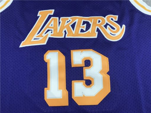 Wilt Chamberlain 13 Los Angeles Lakers 71-72 Purple Swingman Jersey number