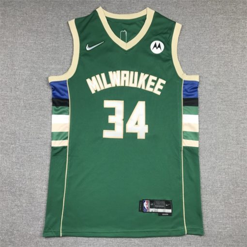 Giannis Antetokounmpo 34 Bucks NBA Final Path 2021 Green Icon Swingman Jersey