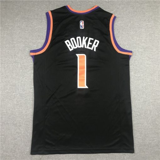 Men's Phoenix Suns Devin Booker Nike Black Swingman Jersey Statement Edition back