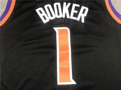 Men's Phoenix Suns Devin Booker Nike Black Swingman Jersey Statement Edition name