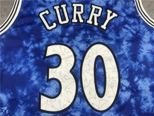 Stephen Curry Golden State Warriors 1990-91 Galaxy Swingman Blue Jersey name