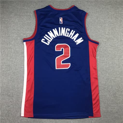 Cade Cunningham 2 Detroit Pistons 2021 Swingman Jersey Blue Icon Edition back