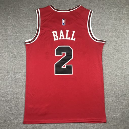 Lonzo Ball 2 Chicago Bulls Red 2021 Icon Swingman Jersey back