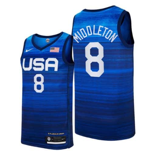Men's Nike Khris Middleton Navy USA Basketball Player JerseyMen's Nike Khris Middleton Navy USA Basketball Player Jersey
