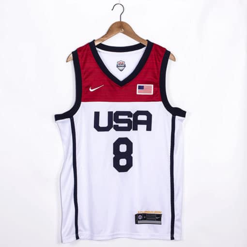 Men's Nike Khris Middleton white USA Basketball Player Jersey