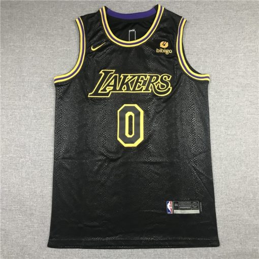 Russell Westbrook 0 Los Angeles Lakers 2021 Black Mamba Inspired City Jersey