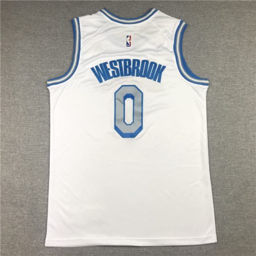 Russell Westbrook 0 Los Angeles Lakers 2021 City Edition White Jersey back