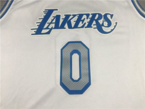 Russell Westbrook 0 Los Angeles Lakers 2021 City Edition White Jersey logo