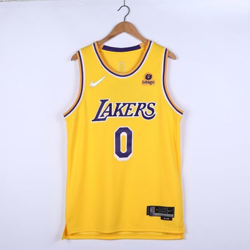 Russell Westbrook 0 Los Angeles Lakers 2021 Gold Icon Swingman Jersey