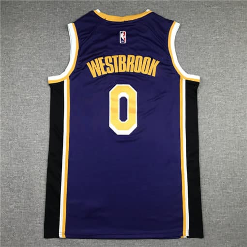 Russell Westbrook 0 Los Angeles Lakers Purple 2021 Jordan Statement Edition Jersey back