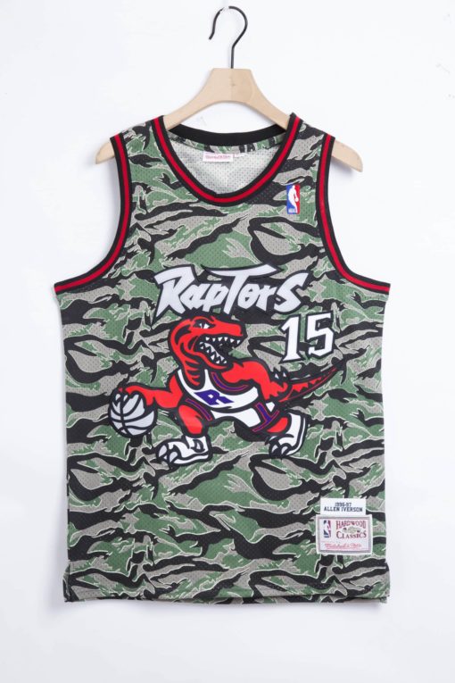 Toronto Raptors #15 Vince Carter 1996-97 Camo Hardwood Classics Jersey