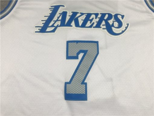 Carmelo Anthony 7 Los Angeles Lakers 2021 City Edition White Jersey log