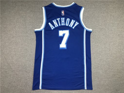 Carmelo Anthony 7 Los Angeles Lakers Blue 2021 Classic Edition Swingman Jersey back