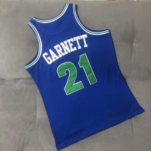 Kevin Garnett 21 Minnesota Timberwolves 1997-98 Blue Jersey back