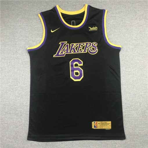 LeBron James 6 Los Angeles Lakers 2021 Black Earned Edition Jersey