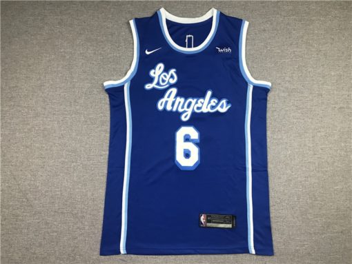 LeBron James 6 Los Angeles Lakers Blue 2021 Classic Edition Swingman Jersey