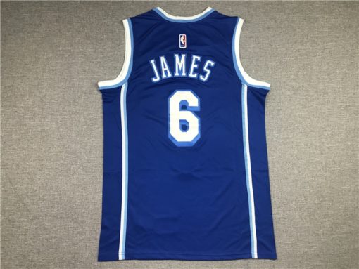 LeBron James 6 Los Angeles Lakers Blue 2021 Classic Edition Swingman Jersey back