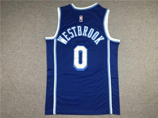 Russell Westbrook 0 Los Angeles Lakers Blue 2021 Classic Edition Swingman Jersey back