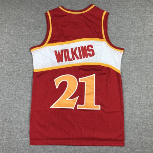 Dominique Wilkins 21 Atlanta Hawks 1986-87 Red Jersey back