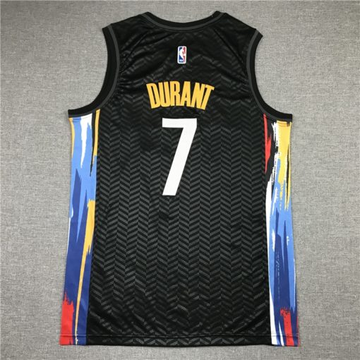 Kevin Durant 7 Brooklyn Nets 2021-22 City Edition Black Jersey back