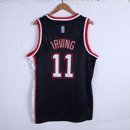 Kyrie Irving 11 Brooklyn Nets 2021-22 City Edition Navy Blue Swingman Jersey back