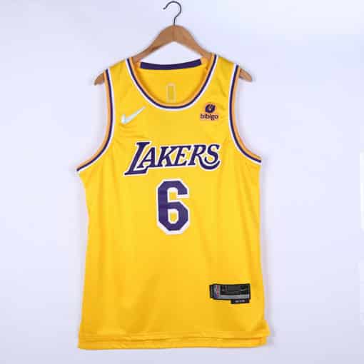 LeBron James 6 Los Angeles Lakers 2021 Gold Icon Swingman Jersey