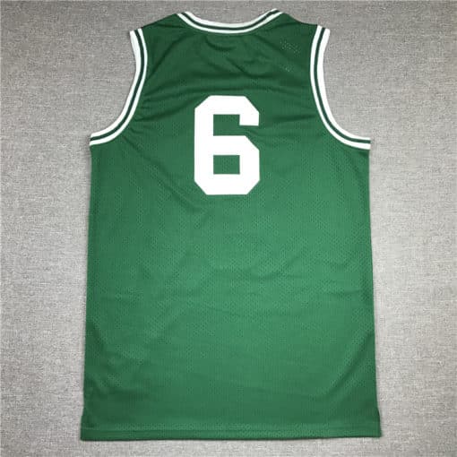 Men's Boston Celtics 6 Bill Russell Mitchell & Ness Kelly Green 1962-63 Hardwood Classics Swingman Jersey back